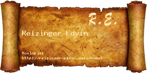 Reizinger Edvin névjegykártya